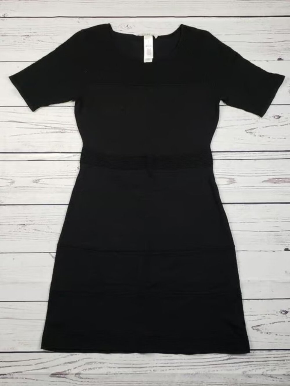 Laundry by Design Black Knit Short Sleeve Mini Dress Women's Size Medium